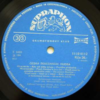 2LP Symposium Musicum: Česká Renesanční Hudba / Czech Renaissance Music (2xLP)