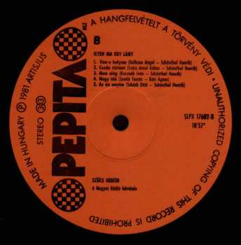 LP Judit Szűcs: Ilyen Ma Egy Lány