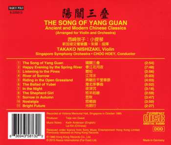 CD Takako Nishizaki: The Song Of Yang Guan - Ancient And Modern Chinese Classics