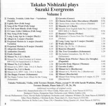 CD Takako Nishizaki: Takako Nishizaki Plays Suzuki Evergreens