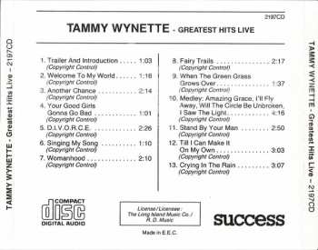 CD Tammy Wynette: Greatest Hits Live