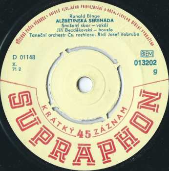 SP Czechoslovak Radio Dance Orchestra: Alžbětinská Serenáda / Pár Vzpomínek