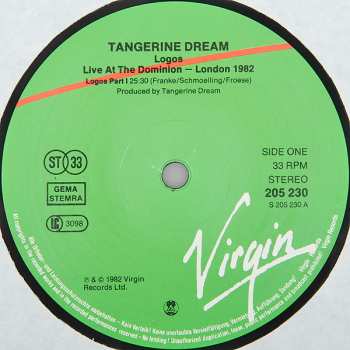 LP Tangerine Dream: Logos Live