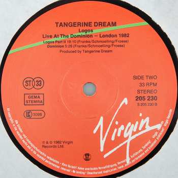 LP Tangerine Dream: Logos Live