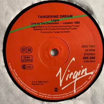 LP Tangerine Dream: Logos Live