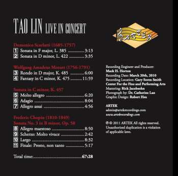 CD Tao Lin: Live In Concert
