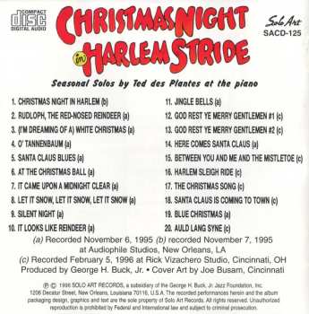 CD Ted Des Plantes: Christmas Night In Harlem Stride