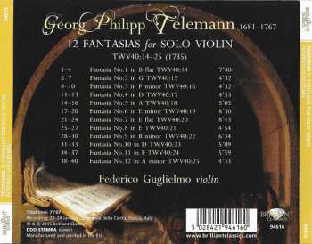 CD Federico Guglielmo: 12 Fantasias For Solo Violin