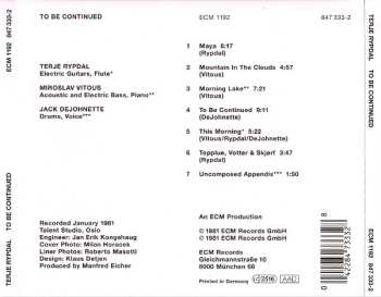 CD Jack DeJohnette: To Be Continued