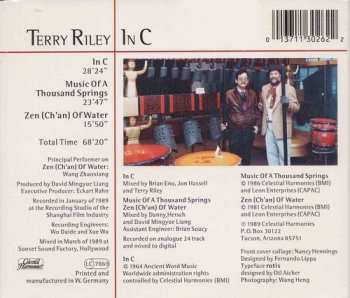CD Terry Riley: In C · Music Of A Thousand Springs · Zen (Ch'an) Of Water