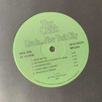 LP Tex Crick: Live in... New York City