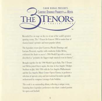 CD Zubin Mehta: The 3 Tenors In Concert 1994