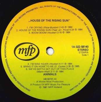 LP The Animals: House Of The Rising Sun