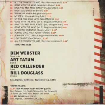 CD The Art Tatum - Ben Webster Quartet: Ben Webster - Art Tatum Quartet
