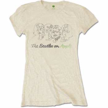 Merch The Beatles: Femmes T-shirt Outline Faces On Apple 