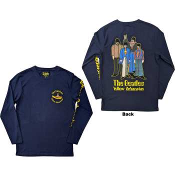 Marchandises The Beatles: The Beatles Unisex Long Sleeve T-shirt: Yellow Submarine Band (back & Sleeve Print) (small) S