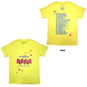 Marchandises The Beatles: The Beatles Unisex T-shirt: American Tour '64 (yellow) (back Print) (medium) M