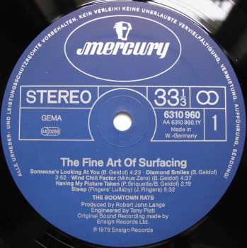 LP The Boomtown Rats: The Fine Art Of Surfacing