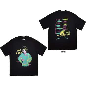 Marchandises The Cure: The Cure Unisex Oversized Boxy T-shirt: Beach Party Tour '86 (black) (back Print) (small) S