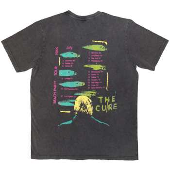 Marchandises The Cure: The Cure Unisex Stone Wash T-shirt: Beach Party Tour '86 (charcoal Grey) (back Print) (small) S