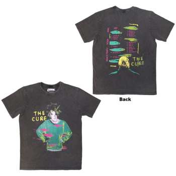 Marchandises The Cure: The Cure Unisex Stone Wash T-shirt: Beach Party Tour '86 (charcoal Grey) (back Print) (small) S