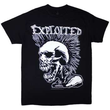 Marchandises The Exploited: The Exploited Unisex T-shirt: Mohican Skull (black) (back Print) (small) S