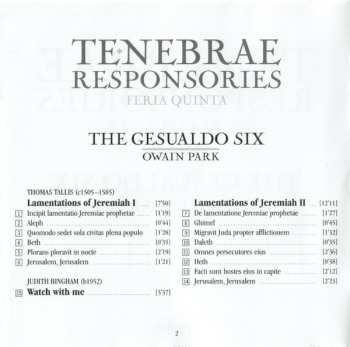 CD The Gesualdo Six: Tenebrae Responsories (Feria Quinta)