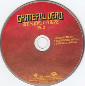 3CD The Grateful Dead: Red Rocks 7/8/78