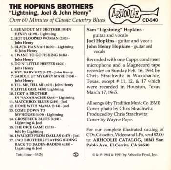 CD The Hopkins Brothers: The Hopkins Brothers (Joel, Lightning & John Henry)