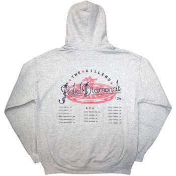 Marchandises The Killers: The Killers Unisex Pullover Hoodie: Tour '24 Roulette Wheel (grey) (back Print & Ex-tour) (small) S