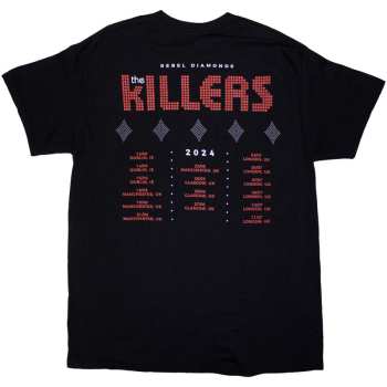 Marchandises The Killers: The Killers Unisex T-shirt: Tour '24 Rebel Diamonds (black) (back Print & Ex-tour) (medium) M