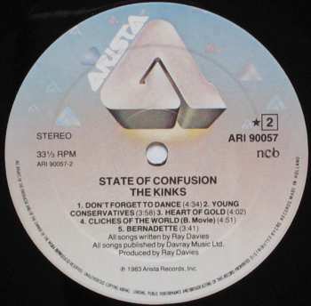 LP The Kinks: State Of Confusion