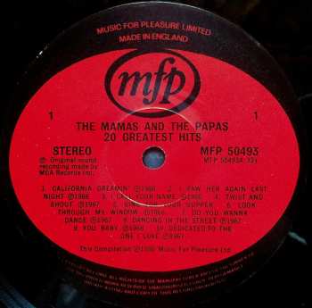 LP The Mamas & The Papas: 20 Greatest Hits