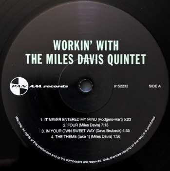 LP The Miles Davis Quintet: Workin' With The Miles Davis Quintet LTD