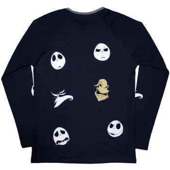 Marchandises The Nightmare Before Christmas: The Nightmare Before Christmas Unisex Long Sleeve T-shirt: Character Heads (back Print & Embellished) (small) S