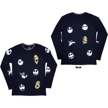 Marchandises The Nightmare Before Christmas: The Nightmare Before Christmas Unisex Long Sleeve T-shirt: Character Heads (back Print & Embellished) (small) S