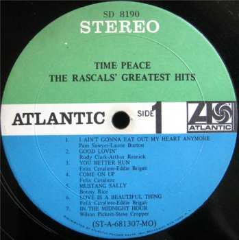 LP The Rascals: Time Peace: The Rascals' Greatest Hits