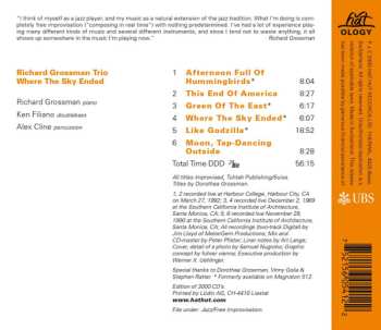 CD Richard Grossman Trio: Where The Sky Ended
