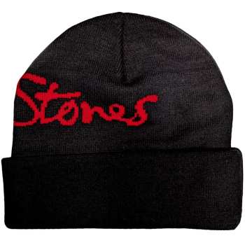 Marchandises The Rolling Stones: The Rolling Stones Unisex Beanie Hat: Embellished Classic Tongue (back Print)