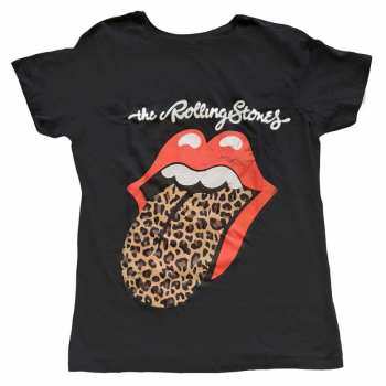 Merch The Rolling Stones: Femmes T-shirt Leopard Print Tongue