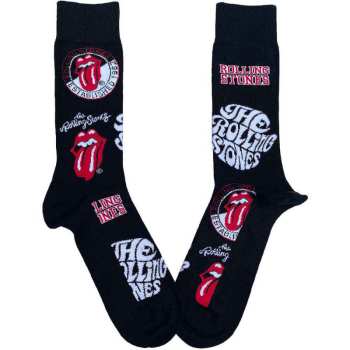 Marchandises The Rolling Stones: The Rolling Stones Unisex Ankle Socks: Logos (black) (uk Size 4 - 7) 36 - 42