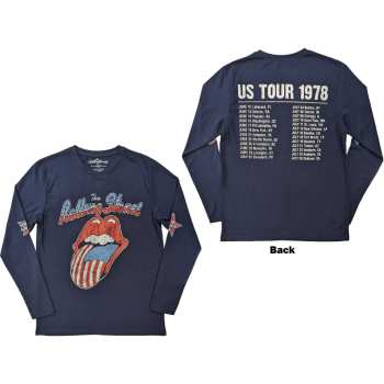 Marchandises The Rolling Stones: The Rolling Stones Unisex Long Sleeve T-shirt: Us Tour '78 (back & Sleeve Print) (small) S