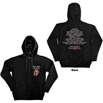 Marchandises The Rolling Stones: The Rolling Stones Unisex Zipped Hoodie: Hackney Diamonds Tracklist (back Print) (small) S