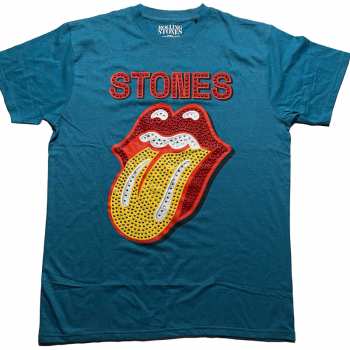 Marchandises The Rolling Stones: The Rolling Stones Unisex T-shirt: Dia Tongue (diamante) (small) S