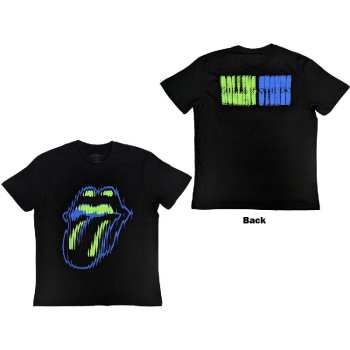 Marchandises The Rolling Stones: The Rolling Stones Unisex T-shirt: Distorted Tongue (back Print) (small) S