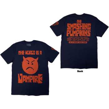 Marchandises The Smashing Pumpkins: The Smashing Pumpkins Unisex T-shirt: World Is A Vampire (navy Blue) (back Print) (small) S