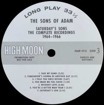 2LP The Sons Of Adam: Saturday's Sons | The Complete Recordings: 1964​-​1966