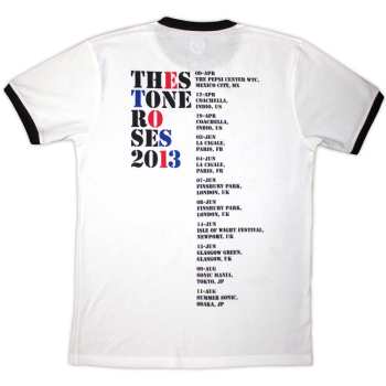Marchandises The Stone Roses: The Stone Roses Unisex Ringer T-shirt: 2013 Tour Ringer (white) (back Print) (small) S