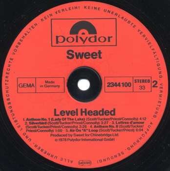 LP The Sweet: Level Headed