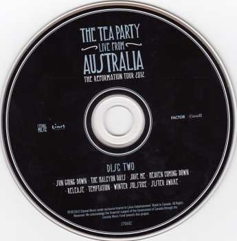 2CD The Tea Party: Live From Australia (The Reformation Tour 2012)
